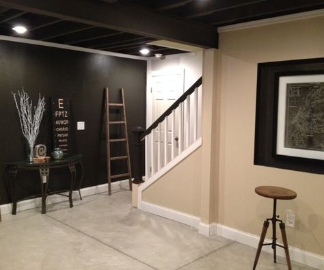 Polished Cement Floors, Renovation Plan, Industrial Basement, Free Reign, Man Cave Basement, Basement Stairs, Man Cave Home Bar, Small Basements, Basement Makeover