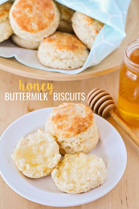 These light and flaky honey buttermilk biscuits are melt-in-your-mouth delicious! Honey Biscuit Recipe, Honey Biscuit, Honey Biscuits, Easy Pickling Recipes, Bread Cookbook, Southern Lady Cooks, Buttermilk Biscuits Recipe, Biscuit Rolls, Cheese Biscuits