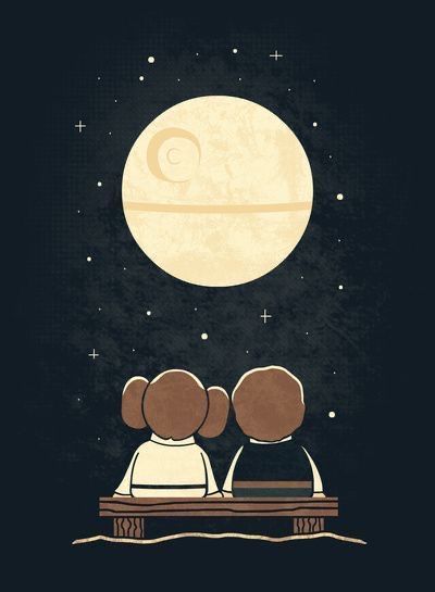 Moon Movie, Han Leia, Moon Gazing, Star Wars Painting, Han And Leia, Star Wars Quotes, Star Wars Love, Power Pop, Star Wars Wallpaper