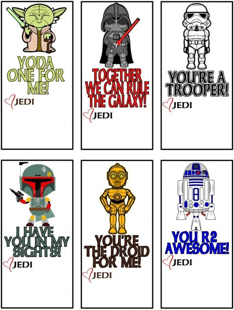 Free Printable Star Wars Valentines | Being Genevieve -  These adorable valentines are perfect for any boy or girl to give to their friends with a fun pre-inked star wars stamp attached to the bottom. *View blog to see where to buy the pre-inked stamps.* Free Printable Star Wars, Yoda One For Me, Star Wars Classroom, Star Wars Valentines, Star Wars Cards, Printable Star, Star Wars Kids, My Funny Valentine, Valentines School