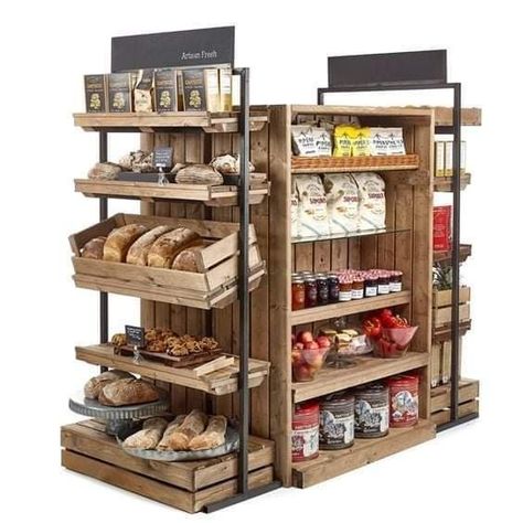 Shop Shelving, Grocery Store Design, Bakery Display, Supermarket Design, Mini Market, Farm Store, Fruit Shop, Bakery Design, Shop Fittings