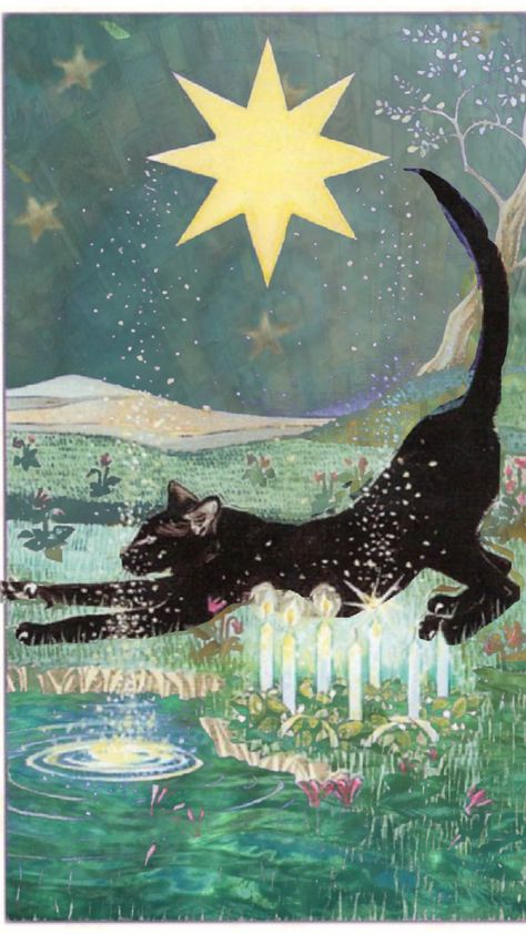 #tarot #thestar #cat #stars #turquoise Turquoise Aesthetic Vintage, Paint Moodboard, Potential Wallpaper, Kartu Tarot, Arte Peculiar, Minecraft Bedroom, Consciousness Art, Witchy Wallpaper, Tarot Cards Art