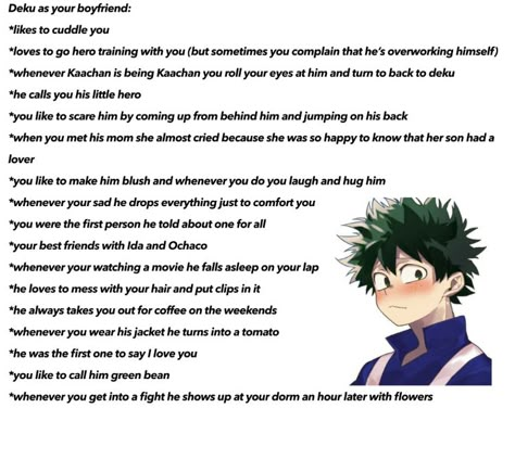 Deku Imagine, Spicy Deku Headcanons, Deku X Yn Headcanons, Izuku As A Boyfriend, Deku As Your Boyfriend, Midoriya Headcanons, Mha Headcanons Spicy Deku, Izuku Midoriya Headcanon, Deku Headcanons