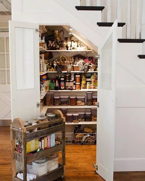 17 Unique Under the Stairs Storage & Design Ideas | Extra Space Storage Pantry Under The Stairs, Pantry Under Stairs, Under Stairs Cupboard Storage, Under The Stairs Ideas, Stairs Pantry, Stairs Nook, Under Stairs Pantry, Under Stairs Nook, Under Stairs Ideas