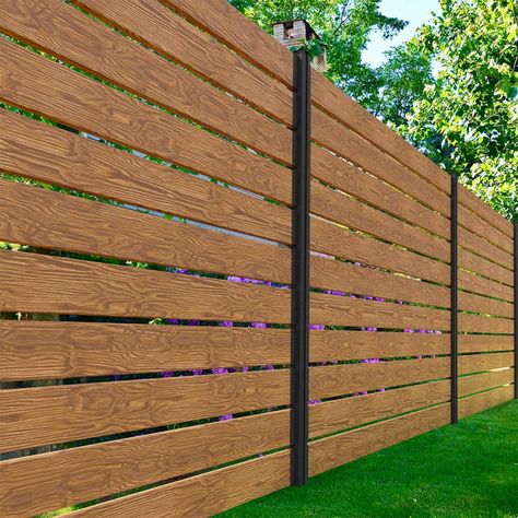 Modular Fencing, Modular Fence, Outdoor Privacy Fence, House Fence Design, Modern Front Yard, Maximalist Home, Wood Boards, Aluminum Fence, Outdoor Privacy