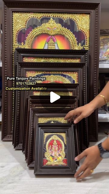 Tanjore Painting Pooja Room, Luxury Pooja Room Design, Hyderabad Shopping, Thanjavur Painting, Carpentry Ideas, Tanjore Paintings, Diwali Decorations At Home, Pooja Mandir, Pooja Room Door Design