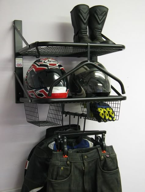 Bike Helmet Storage, Motorbike Clothing, Helmet Storage, Jacket Hanger, Jet Skies, Motorcycle Storage, Rack Shelves, Trouser Hangers, Motorcycle Equipment