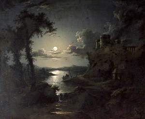 (c) Chichester City Council; Supplied by The Public Catalogue Foundation Abraham Pether, Castle Painting, Manchester Art, Moonlight Painting, Rennaissance Art, Famous Paintings, Bram Stoker, Moon Painting, Scene Art