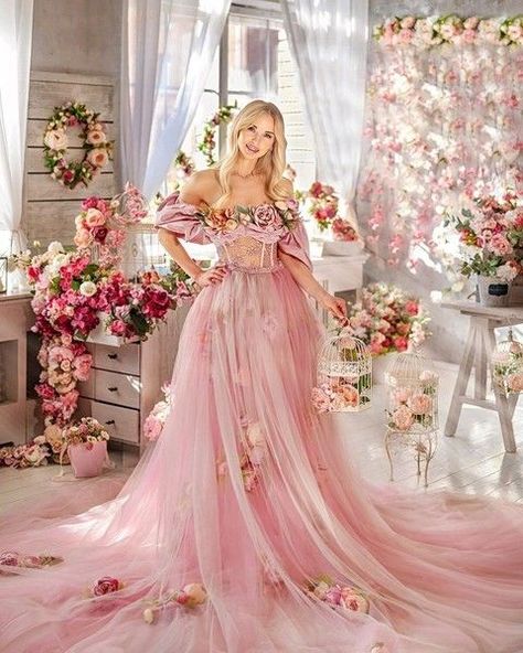 Dreamy Dress Fairy Tales, Pink Ombre Cake, Pastel Color Dress, Fairy Gown, Gown Ideas, Enchanted Fairy, Pink Wedding Inspiration, Color Dresses, Dress Fairy