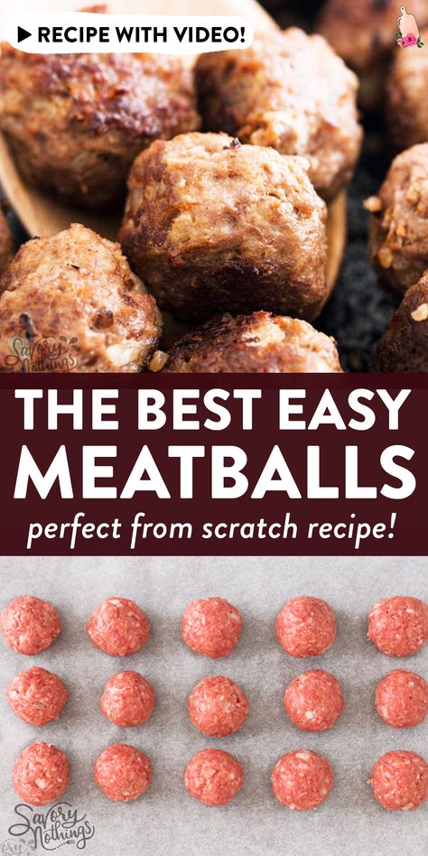 Meatballs From Scratch, Homemade Meatballs Easy, Homemade Meatballs Recipe, Easy Meatballs, Ground Beef Meatballs, Dinner Ground Beef, Dinner Sandwich, Crock Pot Slow Cooker Recipes, Easy Ground Beef Recipes