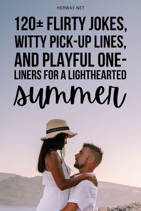 Inject some fun into your summer flirtation! Delight in a collection of 120+ flirty jokes, clever pick-up lines, and witty one-liners that will keep the sparks flying all season long. Romantic One Liners, Witty Pick Up Lines, Flirty Jokes, Clever Pick Up Lines, Flirty Lines, Pick Up Line Jokes, One Liner Jokes, The Key To My Heart, Funny Pick