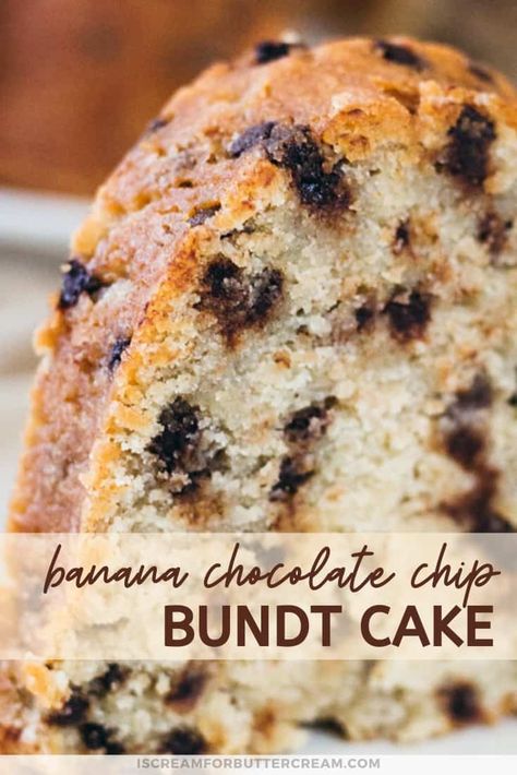 Chocolate Chip Banana Bread Bundt Cake, Banana Nutella Bundt Cake, Banana Chocolate Chip Coffee Cake Recipes, Banana Nut Bread Bundt Cake, Banana Bread Mini Bundt Cake, Banana Chocolate Bundt Cake, Chocolate Chip Banana Bundt Cake, Banana Chocolate Chip Snack Cake, Banana Bread Bundt Cake Easy Recipes