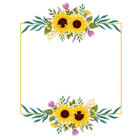 Sunflower Frame Background, Bouquet Frame, African Restaurant, Hand Drawn Sunflower, Drawn Sunflower, Gold Circle Frames, Sunflower Images, Sunflowers Background, Sunflower Bouquet