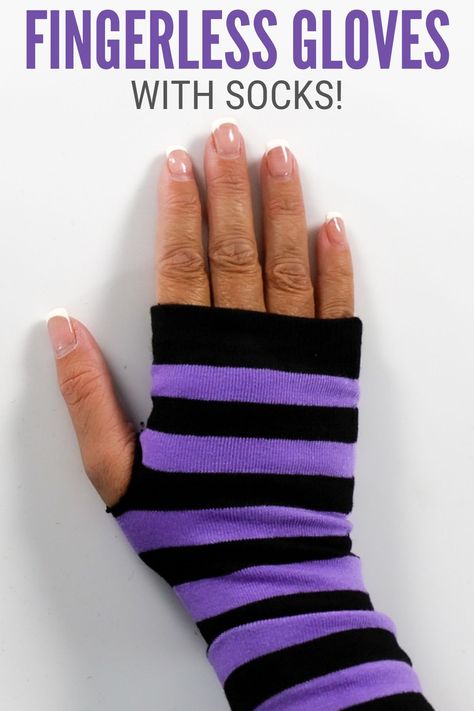 With just a few materials, you can make your own fingerless gloves. These will be your favorite winter accessory. Read on to find out how you can make your own. #thecraftyblogstalker #fingerlessgloves #DIYgloves #gloves How To Make Fingerless Gloves From Socks, Fingerless Gloves From Socks, How To Make Gloves Out Of Socks, How To Make Fingerless Gloves, Fingerless Gloves Diy, Diy Fingerless Gloves, Diy Gloves, Craft Trends, Gloves Diy