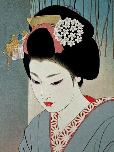 https://www.flickr.com/photos/22864665@N06/15681246319/ Art Geisha, Japan Illustration, Art Chinois, Geisha Art, Japanese Drawings, Japanese Artwork, Japanese Illustration, Japon Illustration, Japanese Geisha