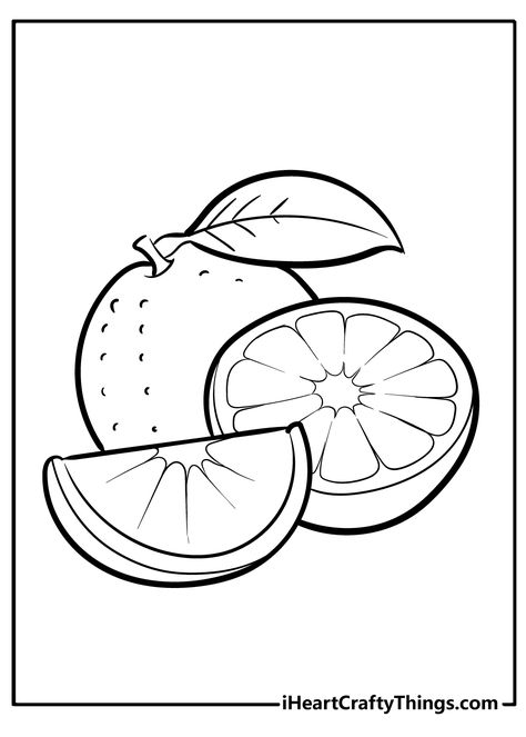 Printable Food Coloring Pages (Updated 2022) Orange Coloring Page, Orange Sheets, Frida Art, Food Coloring Pages, Fruit Coloring Pages, Color Worksheets, Orange Fruit, Coloring Pages To Print, Color Activities