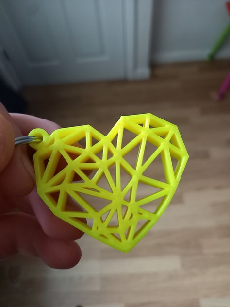 Makes for GEOMETRIC HEART KEY RING by Candice_Howe - Thingiverse 3d Printed Heart, Heart Key Ring, 3d Ideas, Printer Laser, 3d Printing Projects, Heart Keyring, Geometric Heart, Heart Key, Heart And Key