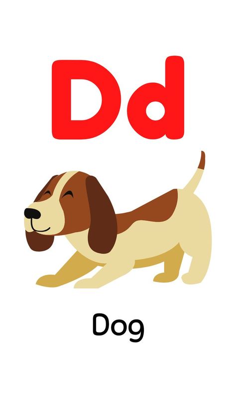 A To Z Flashcards A To Z Pictures, D Is For Dog Preschool, Letter D Flashcards, Alphabet Flashcards A To Z, Dog Flashcard, Flashcard Alphabet, Alphabet Word Wall Cards, D For Dog, Abc Flashcards Printable