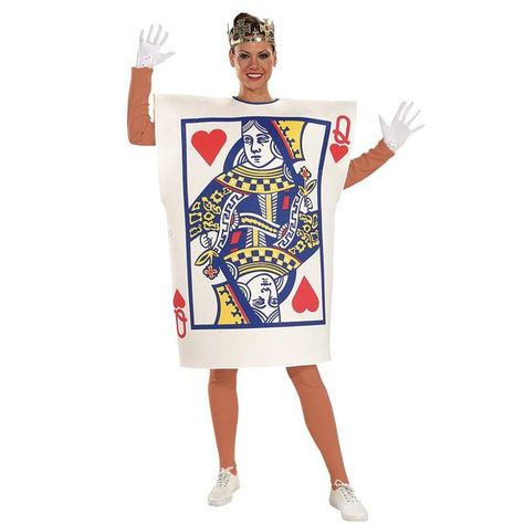 Pin for Later: This Year's Top 10 Costumes For Women Are Sexy and FIERCE Queen of Hearts Queen of Hearts Card Adult Costume ($20, originally $25) King Of Hearts Costume, King Of Hearts Card, Playing Card Costume, Vegas Theme Party, Queen Of Hearts Card, Card Costume, Casino Costumes, Hearts Playing Cards, Heart Costume