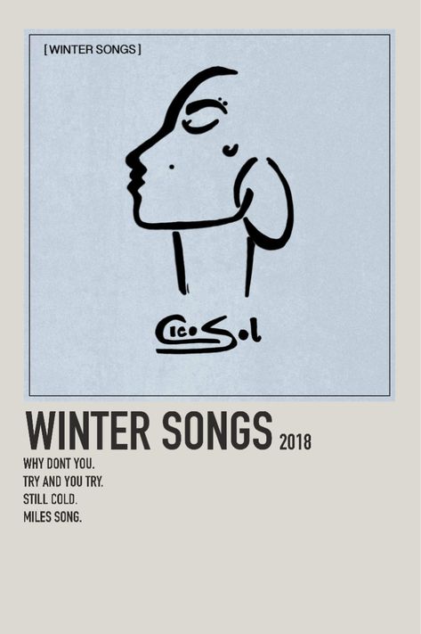 minimalist album poster Cleo Sol Album Cover, Cleo Sol Poster, Minimalist Album Poster, Album Wall, Winter Songs, You Tried, Album Covers, Songs, Feelings