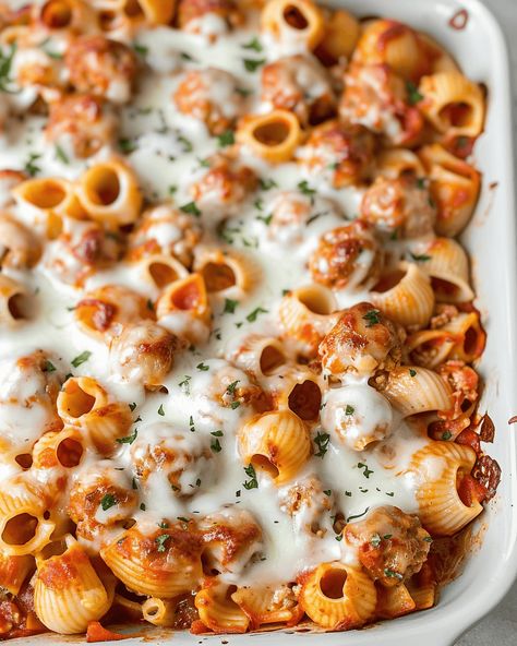 Easy Meatball Pasta Bake: A Cheesy and Comforting Family Favorite If you’re looking for a comforting, crowd-pleasing meal that’s easy to prepare, this Easy Meatball Pasta Bake is just the ... Read more Meatball Meals, Pasta With Meatballs, Meatball Pasta Bake, Easy Meatball, Savory Meatballs, Cheese Stuffed Meatballs, Meatball Pasta, Meatball Recipes Easy, Baked Pasta Recipes