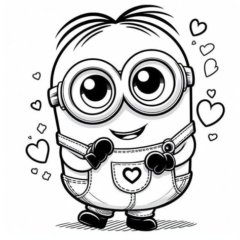 Minion Drawing Cute, Drawing For Colouring, Minions Drawing, Kids Coloring Pages Free Printable, Kids Colouring Printables, Minion Drawing, Colouring Pages Printable, Minion Coloring Pages, Minion Art