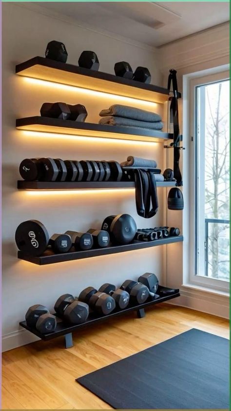 Small Room Home Gym, Home Gym Small Room, Narrow Home Gym, Small Basement Gym Ideas, Apartment Gym Ideas, House Gym Ideas Small Spaces, Home Gym Garage Ideas, Small Apartment Gym, Gym Studio Design