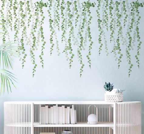 PRICES MAY VARY. 【🌿Upgraded Strong Adhesion】This wall stickers & murals are designed with a strong formula to ensure long-lasting results and preventing tears. Just peel and stick, removable and repositionable with no sticky residue. A fun way to dress up a rental or your own room. 【🌿Large Wall Decal】The pearls vine wall decals come with 3 sheets, each sheet size: 38.6" x 15.0". Finished size: 63" x 31.5". Sufficient quantity can meet your daily usage and replacement, thus you can DIY according to your inspiration and ideas. 【🌿Wide Applications】Our vinyl wall decal can be applied to any smooth, clean, flat surface, suitable for decorating living room, bedroom, bathroom, dining room, playroom, gym, kitchen, preschool, school, nursery, kids room, office, library, window and other places. Leaf On Wall, Kitchen Preschool, Playroom Gym, Library Window, Gym Kitchen, Geometric Decals, Moon Decal, Large Wall Decals, Floral Wall Decals