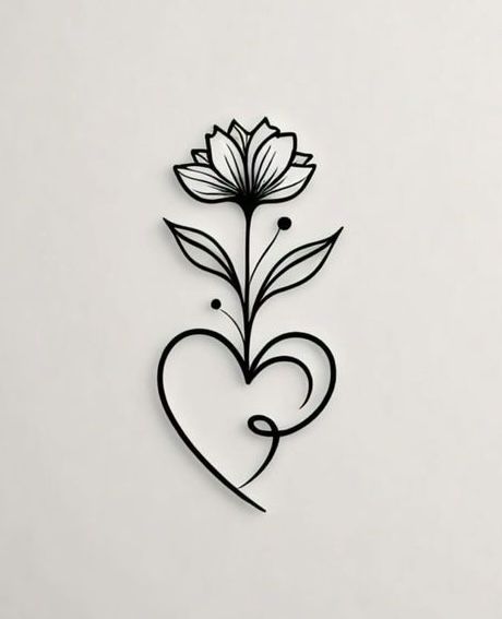 Lotus Flower Heart Tattoo, Small Rebirth Tattoo, Tattoo Easy Design, Small Side Neck Tattoos For Women, Small Feather Tattoo Ideas For Women, Small Strength Tattoo, Simple Dotwork Tattoo, Under Wrist Tattoo, Lotus Flower With Butterfly Tattoo