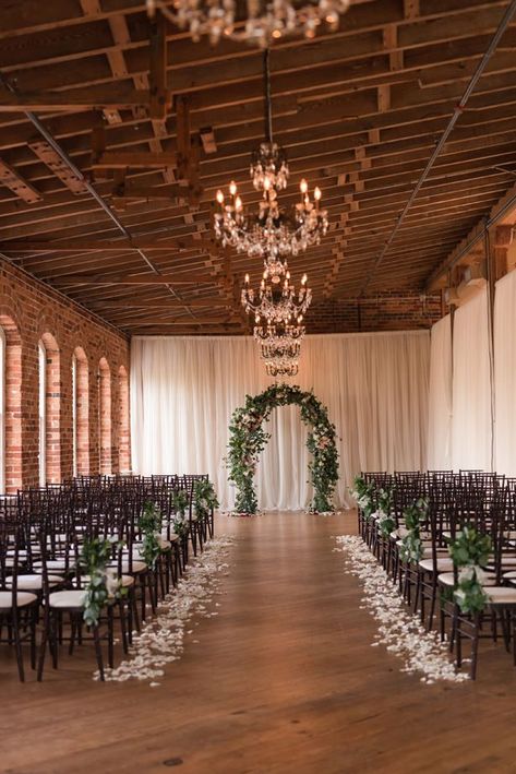 Wedding Ceremony Decorations Indoor, Rustic Romance Wedding, Classic Elegant Wedding, Indoor Wedding Ceremonies, Rustic Romance, Wedding Aisle Decorations, Wedding Ceremony Backdrop, Indoor Ceremony, Vintage Weddings