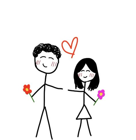 Cute Simple Drawings For Boyfriend, Boyfriend Doodles, Couple Doodles Cute, Cute Couple Art Doodle, Love Stickers Couple, Cute Couple Doodles, Drawings Of Couples, Cute Drawings For Bf, Drawing Ideas For Boyfriend