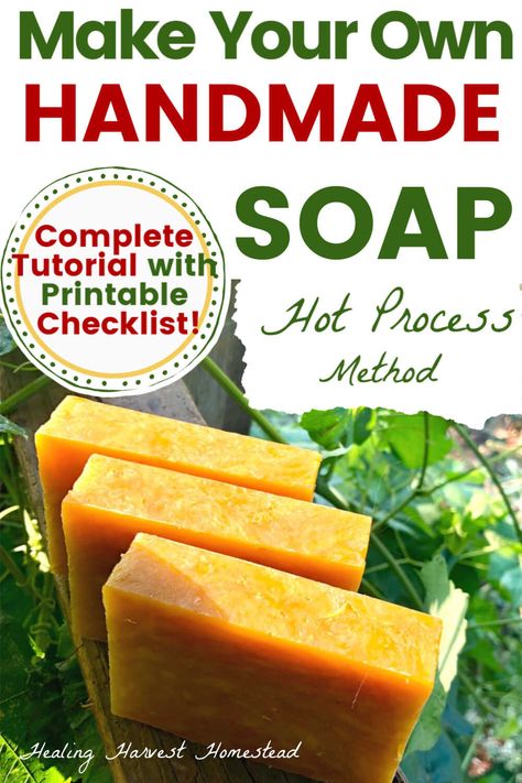 HOW TO MAKE YOUR OWN HOT PROCESS SOAP! My Favorite, Natural, Hot Process Soap Recipe: A Picture Tutorial — All Posts Healing Harvest Homestead Crock Pot Soap, Hot Process Soap, Natural Soaps Recipes, Stick Blender, Homemade Soap Bars, Easy Soap Recipes, Diy Soap Recipe, Cold Process Soap Recipes, Soap Tutorial