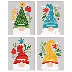 Big Dot of Happiness Garden Gnomes - Unframed Forest Gnome Linen Paper Wall Art - Set of 4 - Artisms - 8 x 10 inches Linen Paper Texture, Forest Gnome, Family Wall Decor, Vertical Wall Art, Garden Gnomes, 8x10 Art Prints, Paper Wall Art, Christmas Card Crafts, Linen Paper