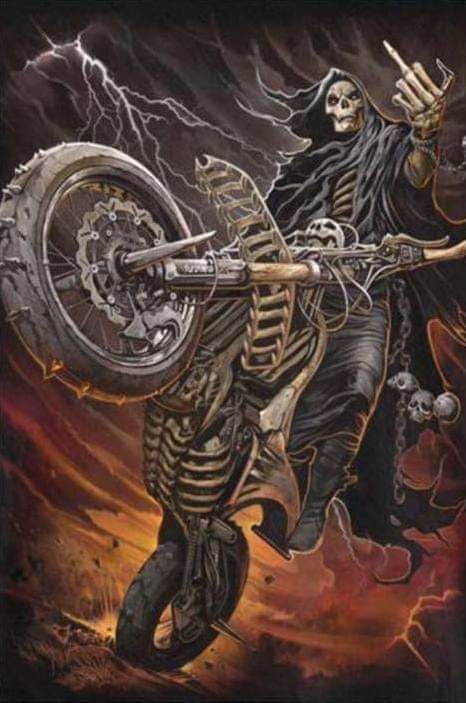 Skeleton Pics, Silly Skeleton, Metal Meme, Badass Skulls, Ghost Rider Wallpaper, Cool Skeleton, Grim Reaper Art, Biker Art, Funny Skeleton