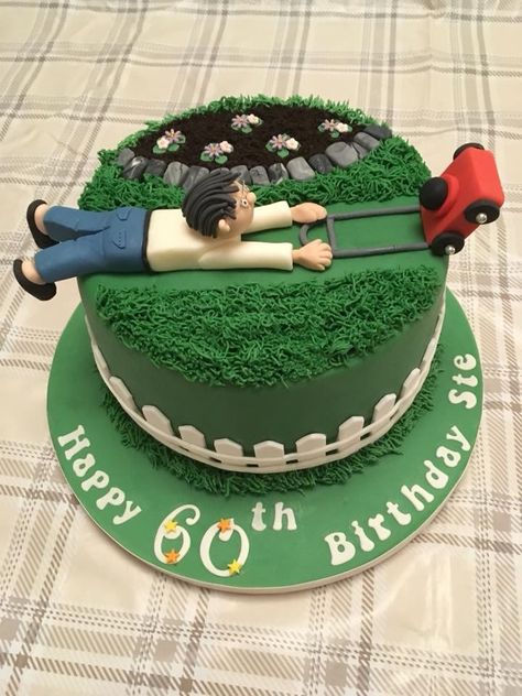 Garden Cakes For Men, Lawnmower Cake, Gardening Cake For Men, Lawn Mower Cake, Garden Birthday Cake, 90th Birthday Cakes, 50th Anniversary Cakes, 70th Birthday Cake, Special Event Cakes