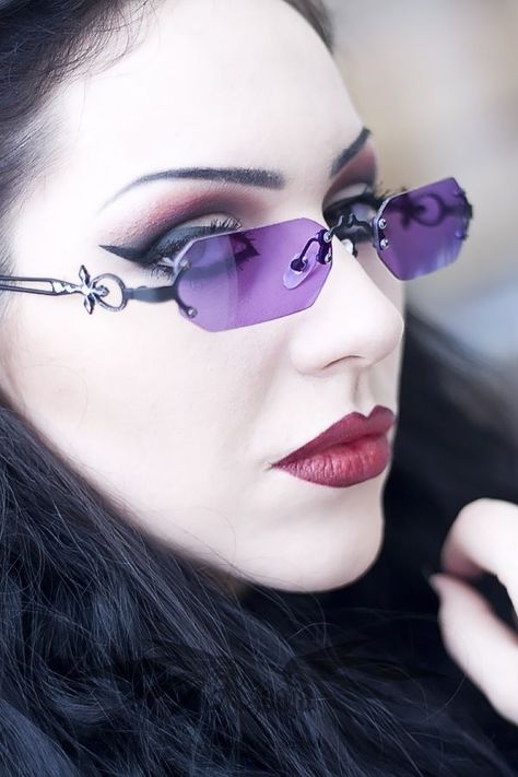 purple vampire sunglasses Gothic Fashion   goth gothic style fashion girl women https://www.facebook.com/alternativestylepolska