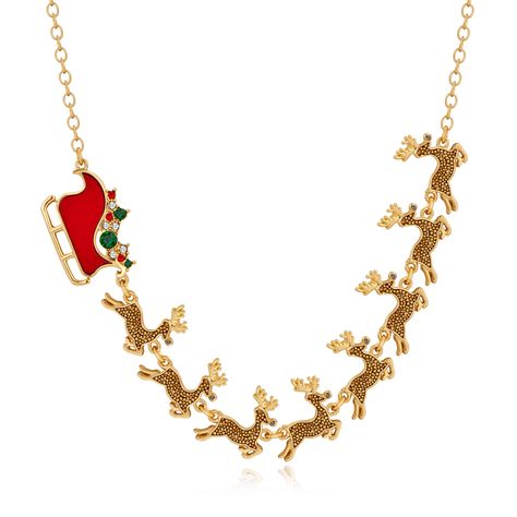 PRICES MAY VARY. Novelty Christmas Reindeer Necklace: WOWORAMA cute Christmas pendant necklace features a Santa Sleigh with 8 Reindeers pendants, making it a unique and fun accessory for the Christmas season. Festive Christmas Necklace for Women: WOWORAMA fun Christmas reindeer necklace is the perfect accessory to add holiday cheer to your outfit. With its cute Xmas reindeer charms, the necklace is sure to make you stand out at holiday gatherings. Versatile Christmas Decor Jewelry: This Xmas nec Christmas Light Necklace, Cute Christmas Reindeer, Light Necklace, Candy Christmas Tree, Gold Chain Choker, Christmas Necklace, Necklace Cute, Christmas Pendant, Moon Pendant Necklace