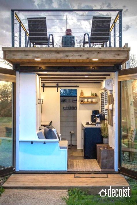 Recently, container homes have become an architectural fave, and it seems like everyone is talking about them. In Spain and other parts of the world, container homes, RVs, silo homes, tiny houses, etc., are taking over from conventional brick and mortar models. Here is why we think a container home might be the right fit for you. // Tiny House // Tiny House Design // Tiny Home Interior // Tiny House Design Cargo Home, Container Conversions, Shipping Container Home Designs, Project House, Genius Ideas, Container House Plans, Casa Container, Container Home, Container House Design