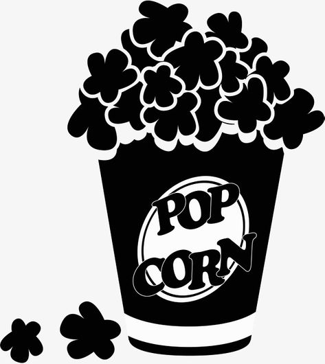 Popcorn Store, Popcorn Stickers, Popcorn Tub, White Popcorn, Window Graphics, Store Window, Clipart Black And White, Graphic Design Lessons, Window Painting