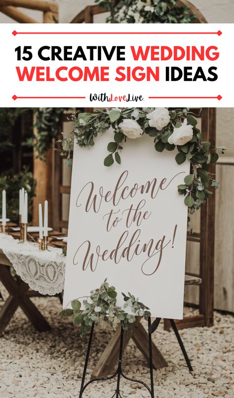 Create a stunning entrance with these creative wedding welcome sign ideas! 🌹💫 From vintage vibes to modern aesthetics, find inspiration to wow your guests. Make your big day unforgettable with the perfect sign that reflects your love story! 💕 Save this pin for amazing wedding ideas! Wedding Welcome Sign Wording, Wedding Entry Signs, Wedding This Way Sign, Wedding Welcome Sign Ideas, Welcome Sign Ideas, Amazing Wedding Ideas, Wedding Entrance Sign, Signage Ideas, Wedding Guest Outfit Winter