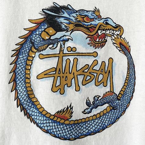 Outlander Magazine on Twitter: "Vintage STÜSSY Dragon Graphic!🖤… " Stussy Wallpaper, Design Dragon, Dragon Graphic, Japon Illustration, Room Posters, Free Prints, New Wall, Shirt Fashion, Graphic Design Posters