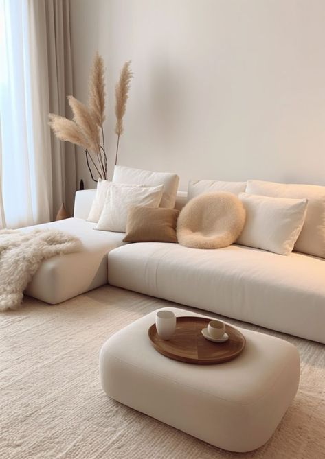 Ivory Home Decor, Beige Living Room And Dining Room, Neutral Appartement, Black Wood And Cream Living Room, Beige Aesthetic Room, Grey And Cream Living Room, Small Cozy Living Room, Warm Neutral Living Room, Beige And White Living Room