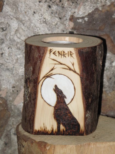 Viking Altar, Norse Altar, Fenrir Altar, Norse Pagan Altar, Asatru Altar, Norse God Altar, Norse Wood Burning, Pagan Wood Carving, Moon Gazing