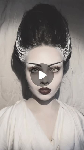 Mervey on Instagram: "Bride of Frankenstein 
-
#brideoffrankenstein #frankenstein #halloween #gothgirl #gothmakeup #halloweenmakeup #tutorial #tradgoth #horror #dracula #whitegoth #romanticgoth #classichorror #horrormovies #frankensteinsmonster #bride #monster #classicmonsters #art  #horrorfan #monsters #horrorart #spooky #horrorcommunity #belalugosi" Bride Of Frankenstein Makeup Tutorial, Bride Of Frankenstein Hair, Bride Of Frankenstein Makeup, Frankenstein Makeup, Bride Of Frankenstein Halloween, Bride Of Frankenstein Costume, Goth Make Up, 2024 Bride, Halloween Makeup Inspiration