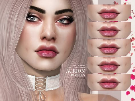 Dimples in 60 variations. 20 different placements and intensities, each version also comes as left and right dimple only. For all ages and genders. Found in TSR Category 'Sims 4 Female Skin Details' Ts4 Dimples, Ts4 Makeup, Sims Makeup, Cc Skin, Sims 4 Black Hair, Cc Sims4, The Sims 4 Skin, Face Details, Makeup Cc