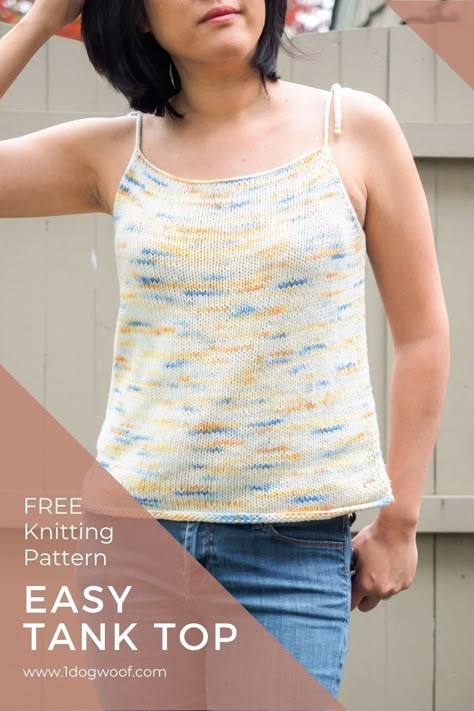 Plus Size Knit Patterns Free, Free Top Knitting Pattern, Summer Top Knitting Pattern Free, Knit Camisole Pattern Free, Easy Knit Top Pattern Free, Knit Tank Top Pattern Free Summer, Knitted Summer Tops, Summer Knitting Patterns Free, Easy Knit Tank Top