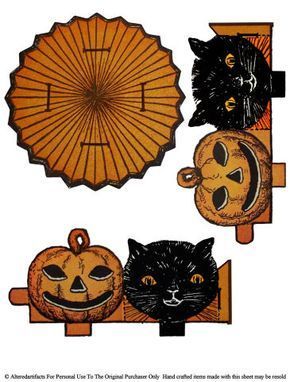 5 Free Vintage Halloween Printable Decorations / Va-Voom Vintage | Vintage Fashion, Hair Tutorials and DIY Style Vintage Halloween Crafts, Vintage Halloween Printables, Cats And Pumpkins, Quotes Halloween, Imprimibles Halloween, Vintage Halloween Images, Image Halloween, Halloween Paper Crafts, Yard Haunt