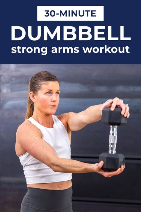 Arm Finisher Workout, 30 Min Arm Workout, Workout For Strong Arms, Arm Exercises Women, Isolated Exercises, Strong Arms Workout, Arms Workout For Women, Dumbbells At Home, Arms At Home