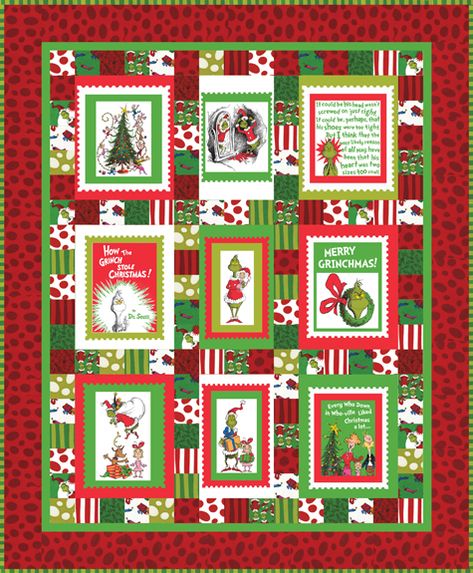 Grinch Quilt, Grinch Ideas, Patchwork Christmas, Quilts Christmas, Panel Quilt Patterns, Quilt Panels, Quilt Christmas, Grinch Party, Christmas Quilt Patterns