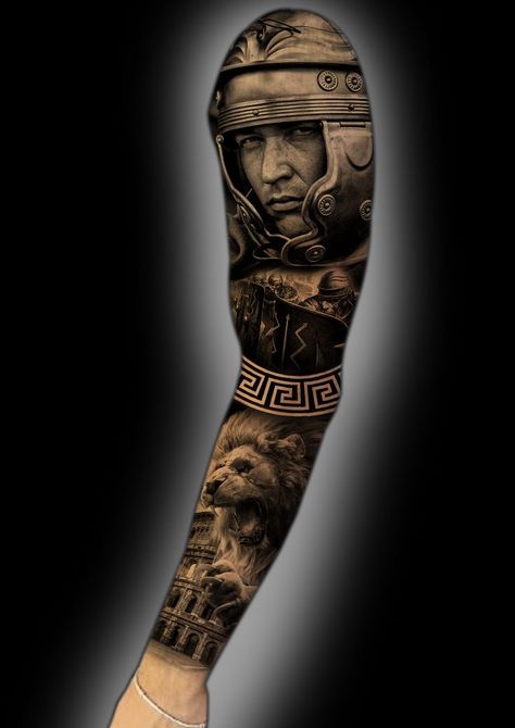 Roman Pattern Tattoo, Roman Theme Tattoo, Roman Tattoo Mythology, Roman Tattoo Sleeve, Centurion Tattoo, Roman Tattoo Design, Ancient Rome Tattoo, Roman Empire Tattoo, Roman Tattoo Ideas